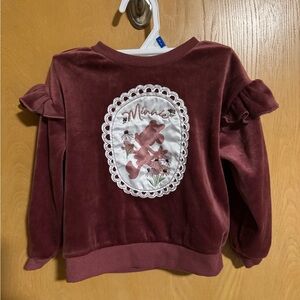Disney Maroon Kids Sweatshirt with Embroidered Patch